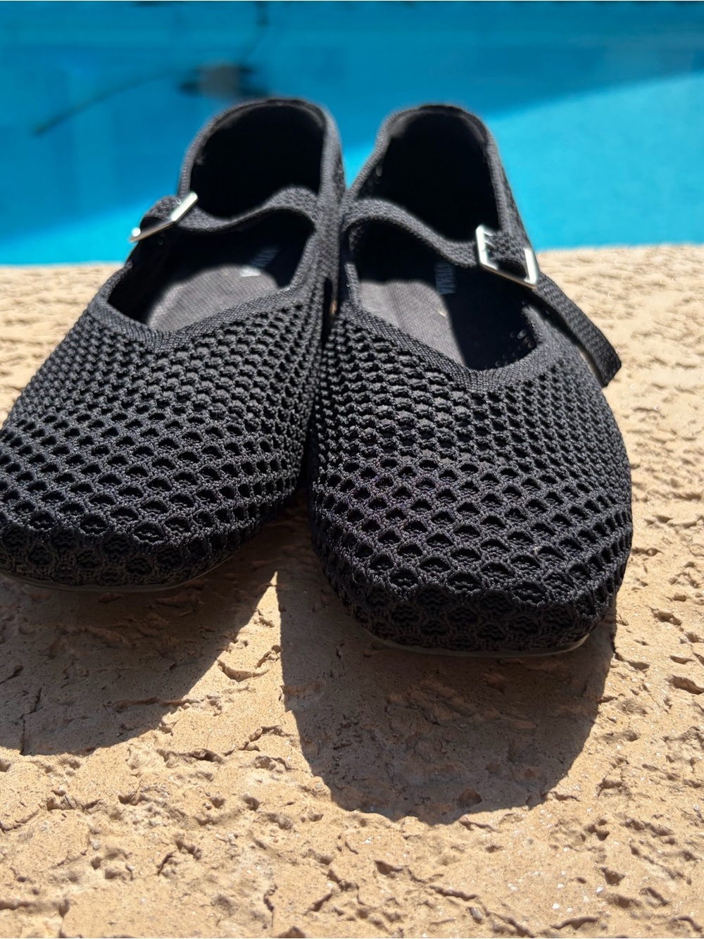 Vivía Margot Mary Jane Black Mesh Flats Size 10 - Picture 5 of 7
